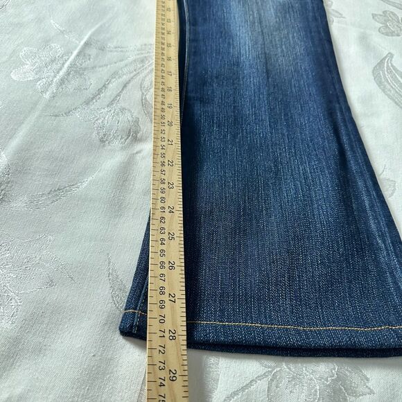 Paige Size-29 Womens Jeans Skyline Boot Dark Maternity Whiskered Distressed - Picture 9 of 16